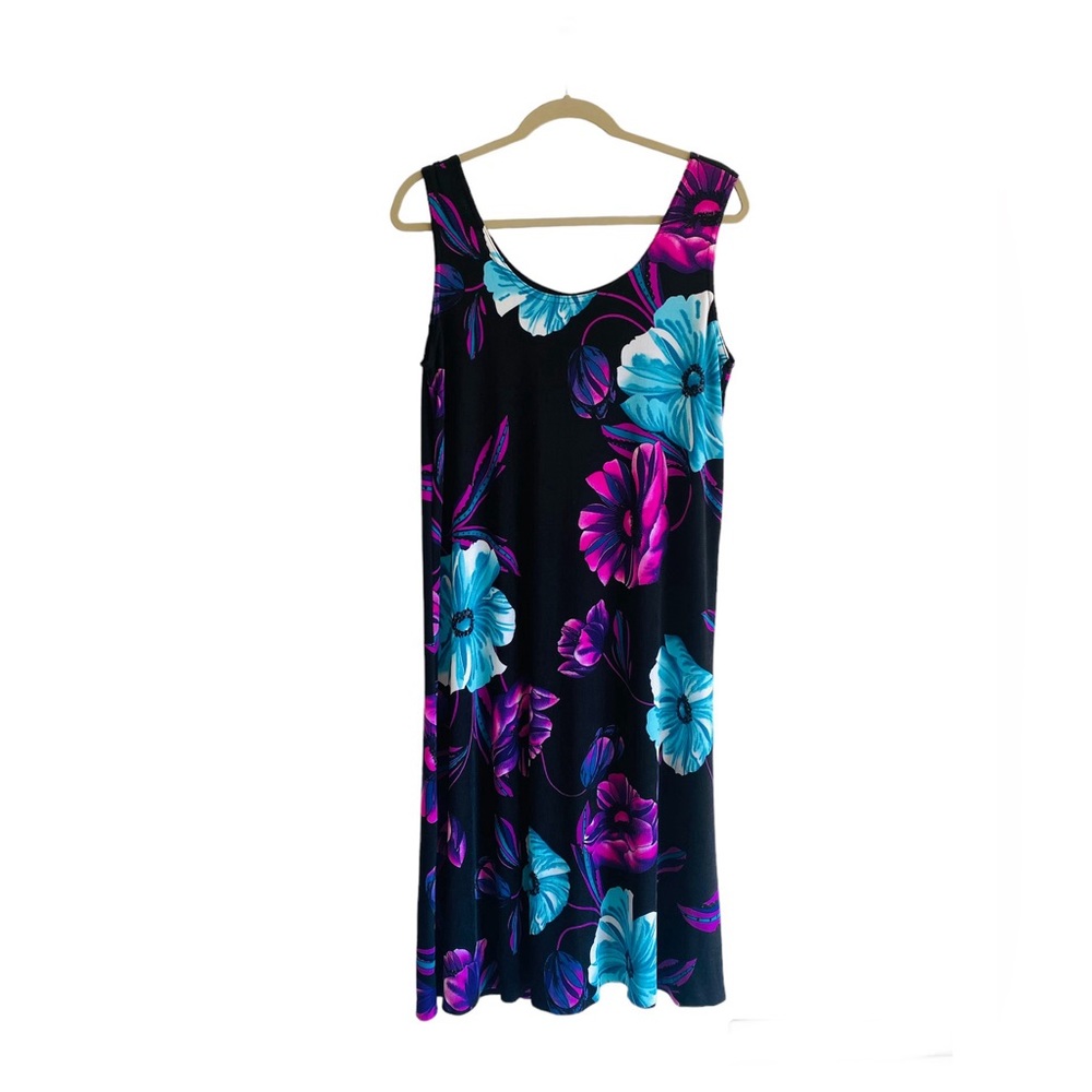 Jostar Poly Spandex Travel Knit Slinky Stretch Floral Dress